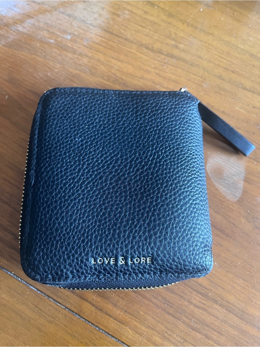 Love & Lore Black Leather Zip Wallet